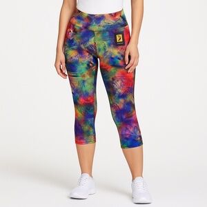 NWT Myaline Fitness Capri Leggings – Size ST/U – Abstract Rainbow Print - 0752